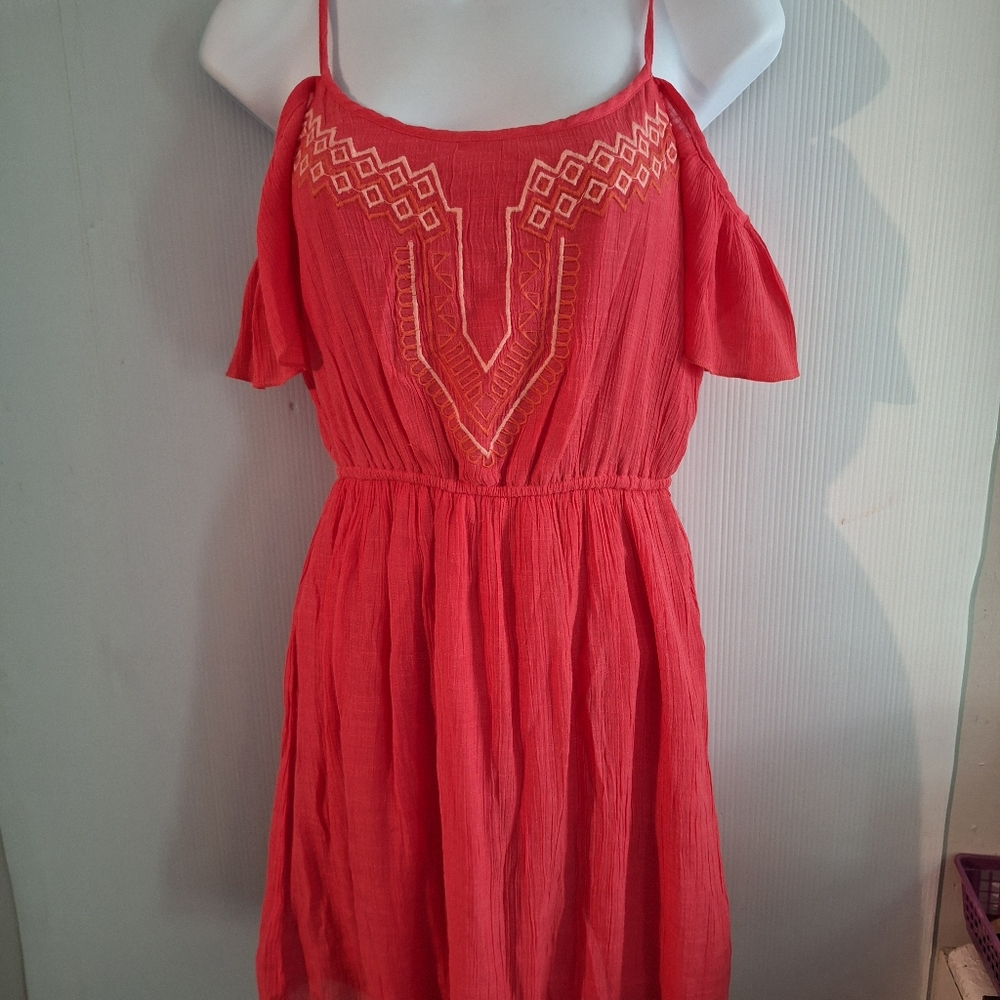 Deb salmon mini off shoulder dress